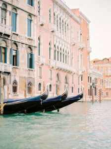 Photo of three gondolas on water in Venice